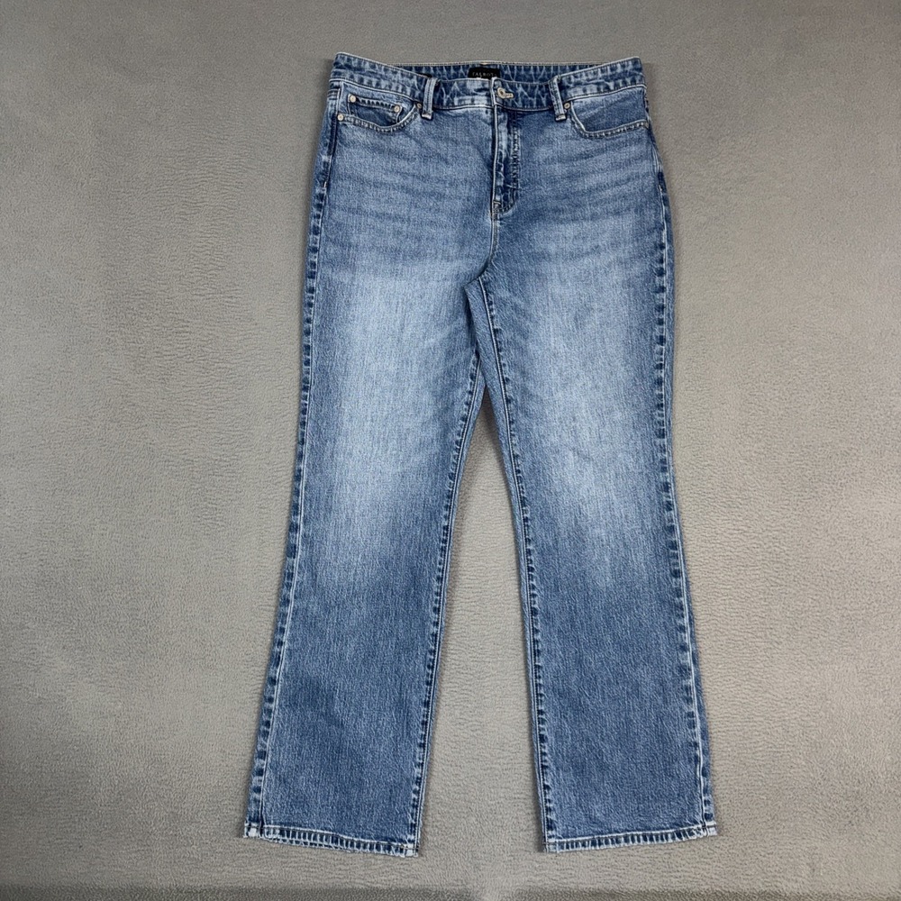Talbots Jeans Womens 10 Blue Barely Boot Stretch Distressed Denim Cotton Preppy